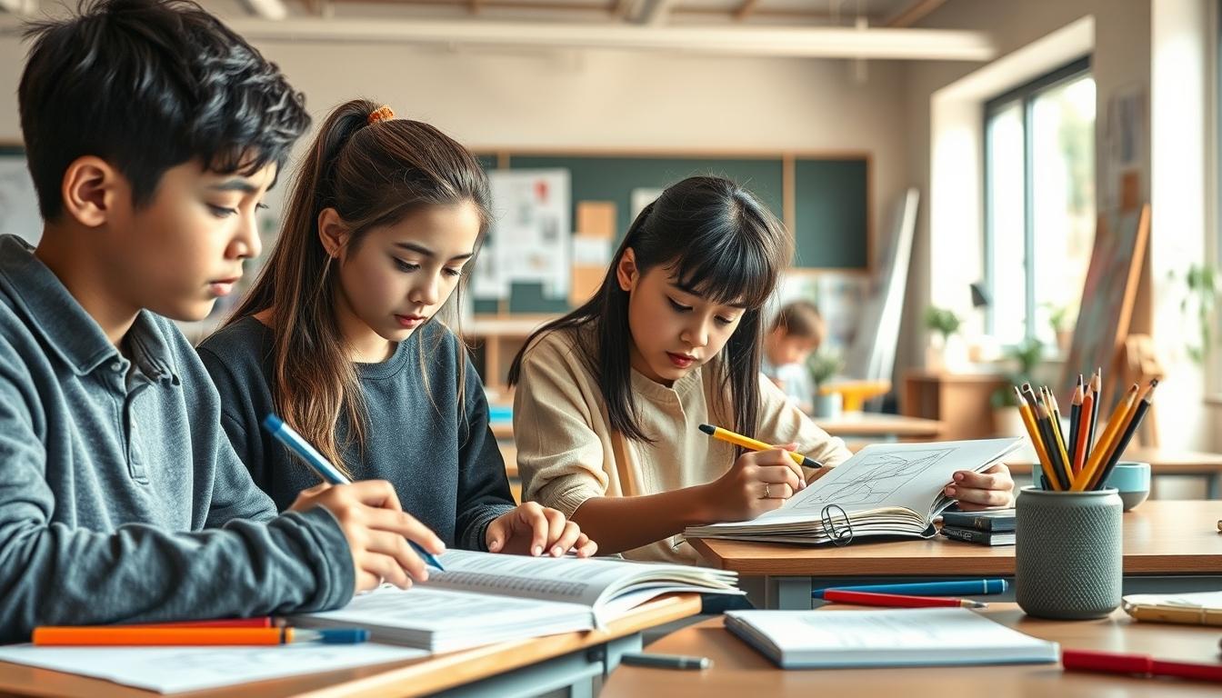 Students working in research laboratory