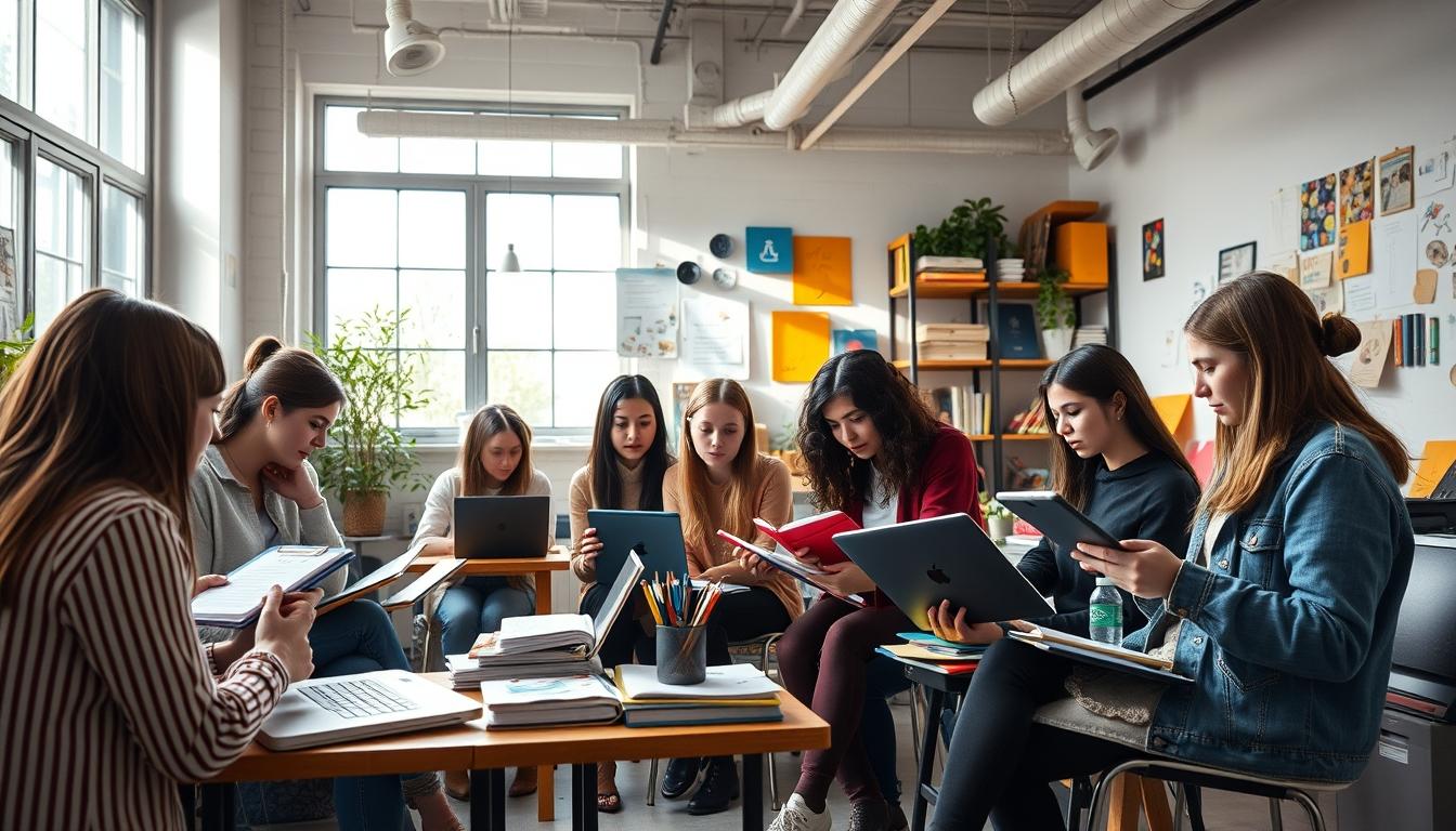 Student preparing for exams with study materials